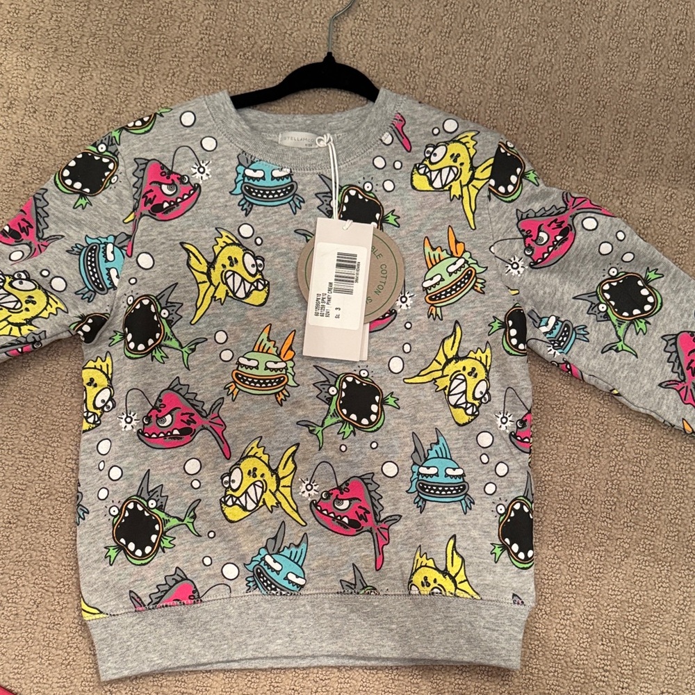 Stella McCartney kids angry fish sweater size 5